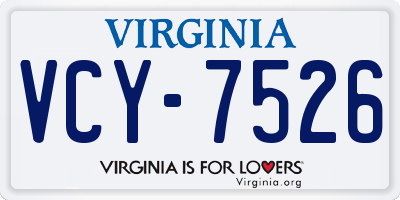 VA license plate VCY7526