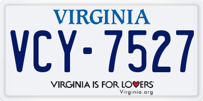 VA license plate VCY7527
