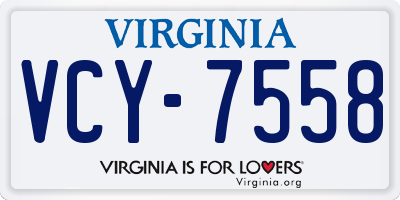 VA license plate VCY7558