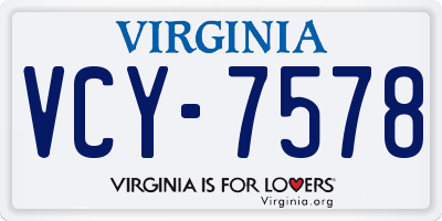 VA license plate VCY7578