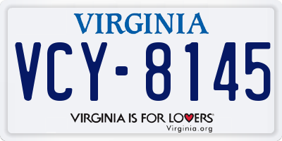 VA license plate VCY8145