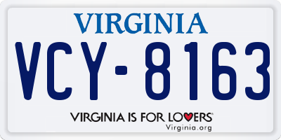 VA license plate VCY8163