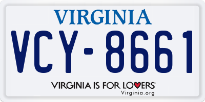 VA license plate VCY8661