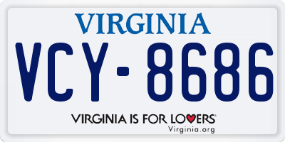VA license plate VCY8686