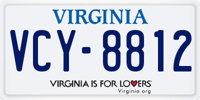VA license plate VCY8812