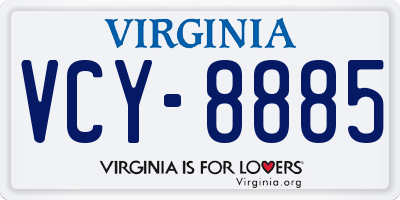 VA license plate VCY8885
