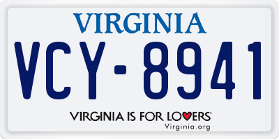 VA license plate VCY8941