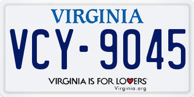 VA license plate VCY9045