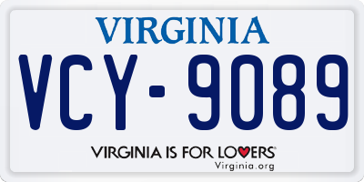 VA license plate VCY9089