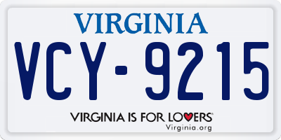 VA license plate VCY9215