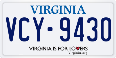 VA license plate VCY9430