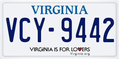 VA license plate VCY9442