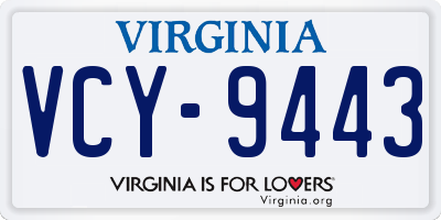 VA license plate VCY9443