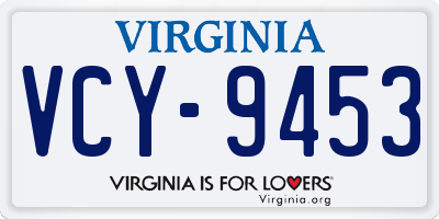 VA license plate VCY9453