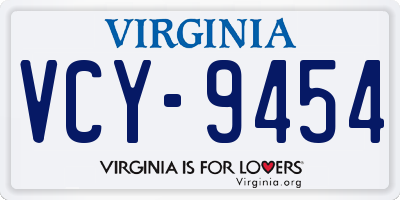 VA license plate VCY9454