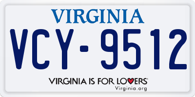 VA license plate VCY9512