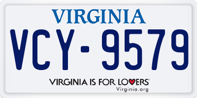 VA license plate VCY9579