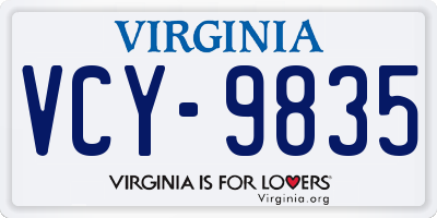 VA license plate VCY9835