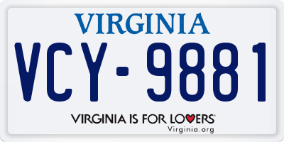 VA license plate VCY9881