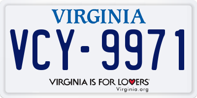 VA license plate VCY9971