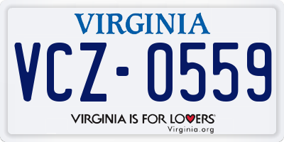 VA license plate VCZ0559