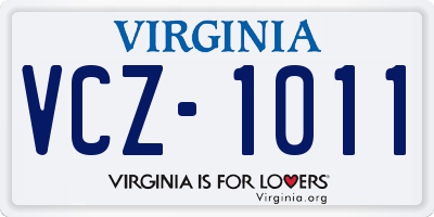 VA license plate VCZ1011