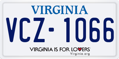 VA license plate VCZ1066