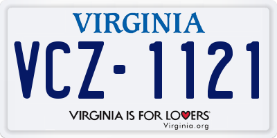 VA license plate VCZ1121