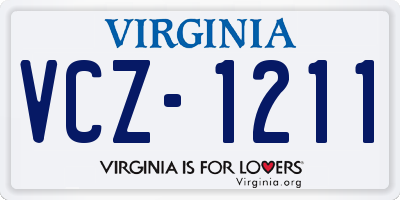 VA license plate VCZ1211