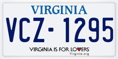VA license plate VCZ1295