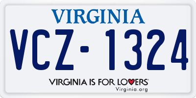 VA license plate VCZ1324