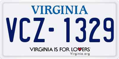 VA license plate VCZ1329