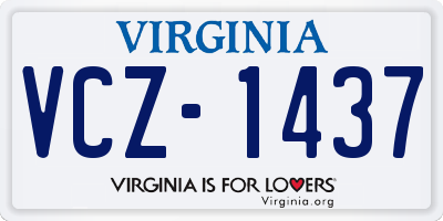VA license plate VCZ1437