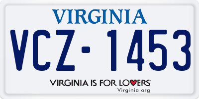 VA license plate VCZ1453