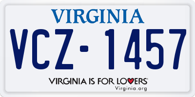 VA license plate VCZ1457