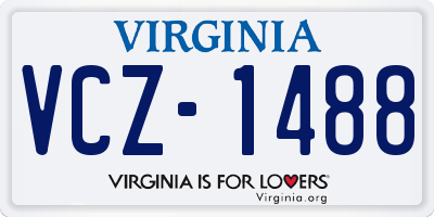 VA license plate VCZ1488