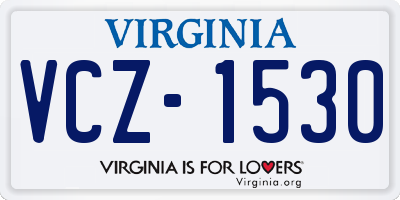 VA license plate VCZ1530
