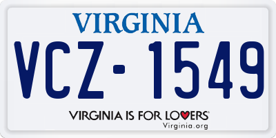 VA license plate VCZ1549