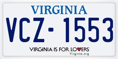 VA license plate VCZ1553