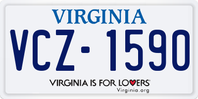 VA license plate VCZ1590