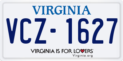 VA license plate VCZ1627