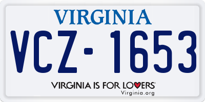 VA license plate VCZ1653