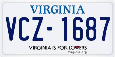 VA license plate VCZ1687