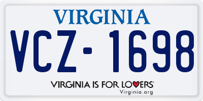 VA license plate VCZ1698