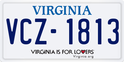 VA license plate VCZ1813