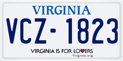 VA license plate VCZ1823