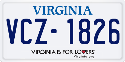 VA license plate VCZ1826