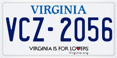VA license plate VCZ2056