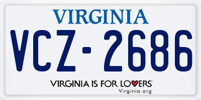 VA license plate VCZ2686
