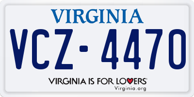 VA license plate VCZ4470